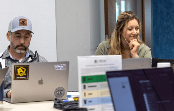 Employees working